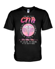 I WAS BORN TO BE A CNA V-Neck T-Shirt tile