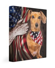 DACHSHUND CANVAS WITH USA FLAG 11x14 Gallery Wrapped Canvas Prints front