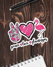 PEACE LOVE FLAMINGOS Sticker - Single (Horizontal) aos-sticker-single-horizontal-lifestyle-front-05