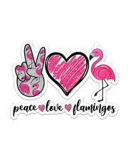 PEACE LOVE FLAMINGOS Sticker - Single (Horizontal) front