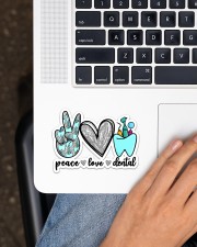 PEACE LOVE DENTAL STICKER Sticker - Single (Horizontal) aos-sticker-single-horizontal-lifestyle-front-11