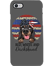 RED WHITE AND DACHSHUND Phone Case tile