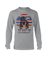 RED WHITE AND DACHSHUND Long Sleeve Tee tile