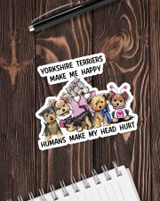 YORKSHIRE TERRIERS MAKE ME HAPPY Sticker - Single (Horizontal) aos-sticker-single-horizontal-lifestyle-front-05
