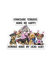 YORKSHIRE TERRIERS MAKE ME HAPPY Sticker - Single (Horizontal) front