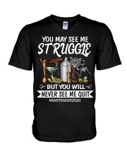 BARTENDER YOU MAY SEE ME STRUGGLE V-Neck T-Shirt tile