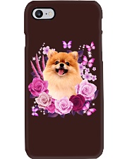 POMERANIAN AND FLOWER Phone Case tile