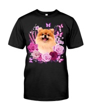 POMERANIAN AND FLOWER Premium Fit Mens Tee tile