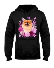 POMERANIAN AND FLOWER Hooded Sweatshirt tile