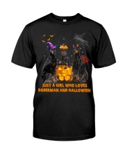 DOBERMAN AND HALLOWEEN Premium Fit Mens Tee tile
