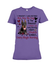 MY DOG IS THE REASON Premium Fit Ladies Tee tile