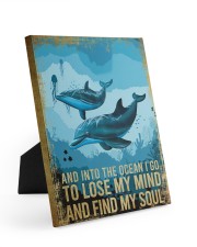 DOLPHIN - AND INTO THE OCEAN I GO TO LOSE MY MIND Easel-Back Gallery Wrapped Canvas tile