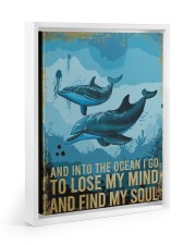 DOLPHIN - AND INTO THE OCEAN I GO TO LOSE MY MIND Floating Framed Canvas Prints White tile