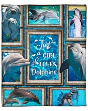 JUST A GIRL WHO LOVES DOLPHINS QUILT Fleece Blanket tile