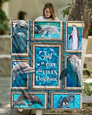 JUST A GIRL WHO LOVES DOLPHINS QUILT Quilt 50"x60" - Throw aos-quilt-50x60-lifestyle-front-01