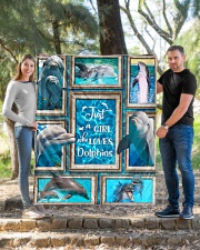 JUST A GIRL WHO LOVES DOLPHINS QUILT Quilt 50"x60" - Throw aos-quilt-50x60-lifestyle-front-04
