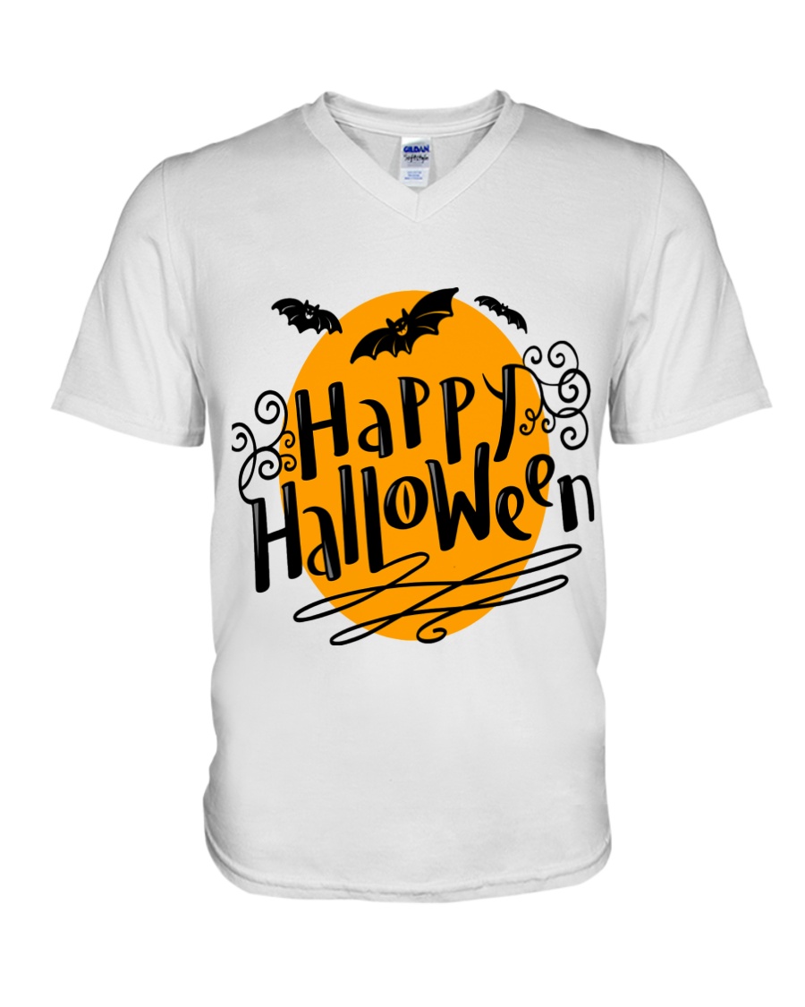 happy halloween day V-Neck T-Shirt