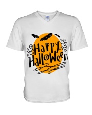 happy halloween day V-Neck T-Shirt front