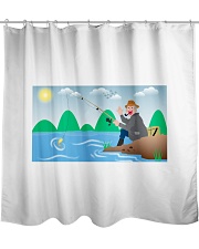 Happy Fishing Men Shower Curtain front
