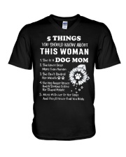 5 Things Dog Mom V-Neck T-Shirt thumbnail