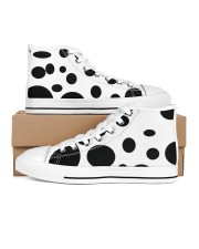 polkadot high tops Women's High Top White Shoes inside-left-outside-left
