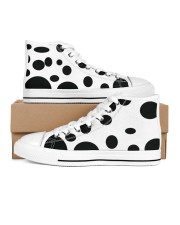 polkadot high tops Women's High Top White Shoes outside-right-inside-right