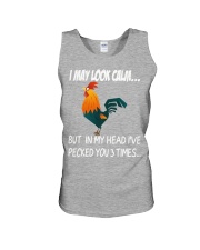 I may look calm - pecked you 3 times Unisex Tank thumbnail