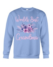 Worlds Best Grandma tshirt Purple Aqua Flower Crewneck Sweatshirt thumbnail