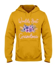 Worlds Best Grandma tshirt Purple Aqua Flower Hooded Sweatshirt thumbnail