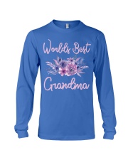 Worlds Best Grandma tshirt Purple Aqua Flower Long Sleeve Tee thumbnail