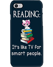Cat reading book - Tv for smart people Phone Case thumbnail