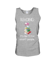 Cat reading book - Tv for smart people Unisex Tank thumbnail