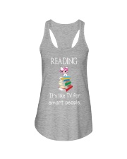 Cat reading book - Tv for smart people Ladies Flowy Tank thumbnail