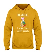 Cat reading book - Tv for smart people Hooded Sweatshirt thumbnail