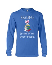 Cat reading book - Tv for smart people Long Sleeve Tee thumbnail