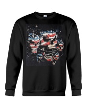 Biker Skull T Shirt - Teechip Crewneck Sweatshirt front