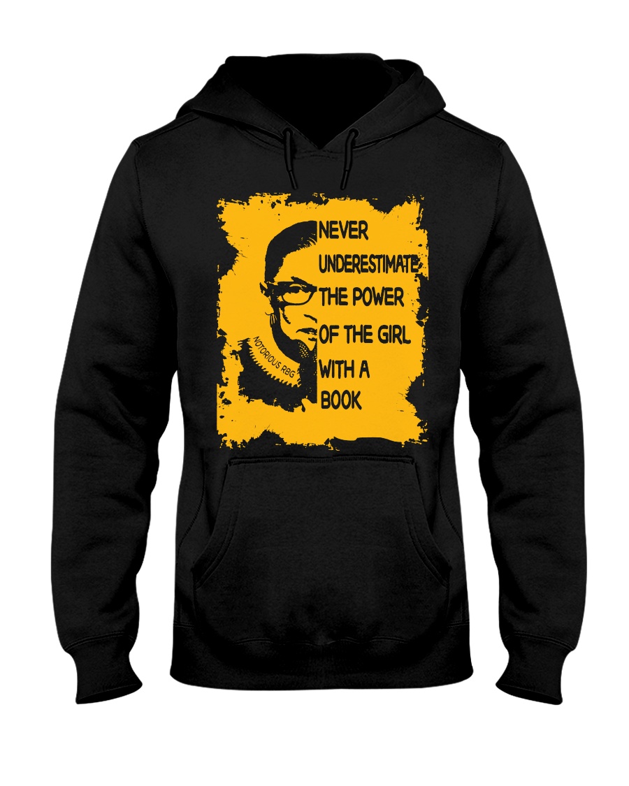 NEVER UNDERESTIMATB THE POWER OF THE GIRL WITH A Hooded Sweatshirt