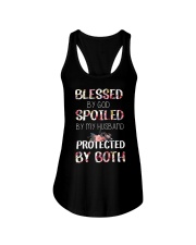 BLESSED BY GOD SPOILED BY MY HUSBAND Ladies Flowy Tank thumbnail