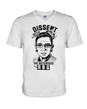 DISSENT MUTHA FCKAS THE NOTORIOUS RBG V-Neck T-Shirt thumbnail