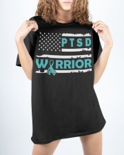 PTSD Warrior PTSD Awareness Teal Classic T-Shirt custom-t-shirts-classic-lifestyle-front-437