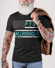 PTSD Warrior PTSD Awareness Teal Classic T-Shirt custom-t-shirts-classic-lifestyle-front-449