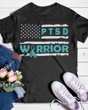 PTSD Warrior PTSD Awareness Teal Classic T-Shirt custom-t-shirts-classic-lifestyle-front-453
