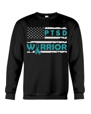PTSD Warrior PTSD Awareness Teal Crewneck Sweatshirt tile