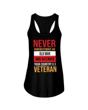 never underestimate an old man who defended your u Ladies Flowy Tank tile