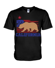 USA X Animal Bear California V-Neck T-Shirt tile