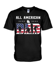 All American Dad Veteran-Fathers V-Neck T-Shirt tile