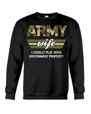 Womens Army Veteran Army Wife Crewneck Sweatshirt tile