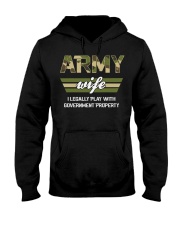 Womens Army Veteran Army Wife Hooded Sweatshirt tile
