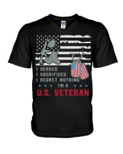 American Veteran Boots-and-Gun V-Neck T-Shirt tile