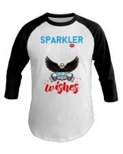 Sparkler kisses and 4th of july wishes Baseball Tee tile